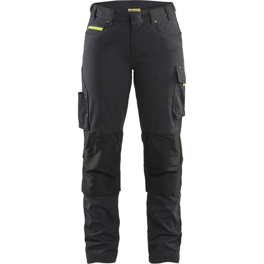 Blaklader Damen Stretch Arbeitshose, Schwarz/Gelb