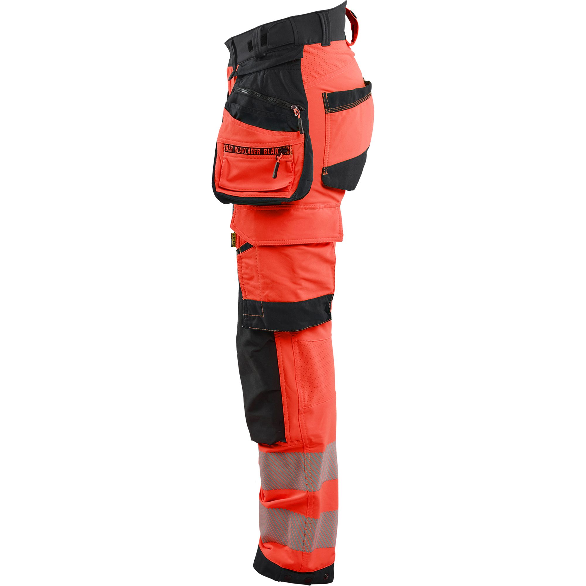 Blaklader High Vis Ladies 4-Way Stretch Trousers, Red/Black (3)