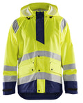 Blaklader High Vis Rain Jacket, Yellow/Navy Blue