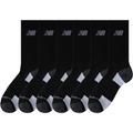 New Balance Performance Crew Socks, Black 6 pairs