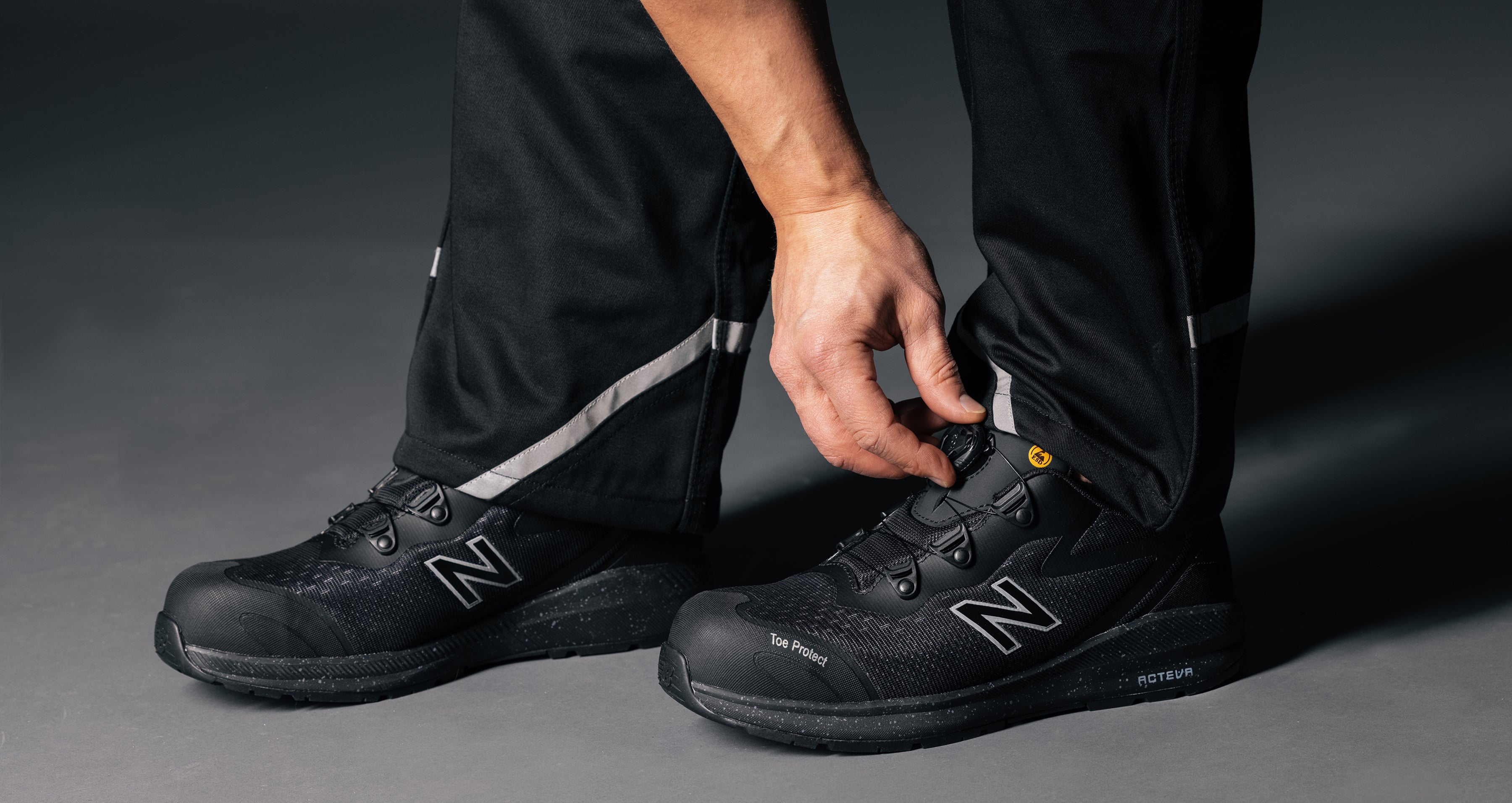 New Balance Logic BOA Safety Shoes S1 PL SR FO HRO Black/orange (8)