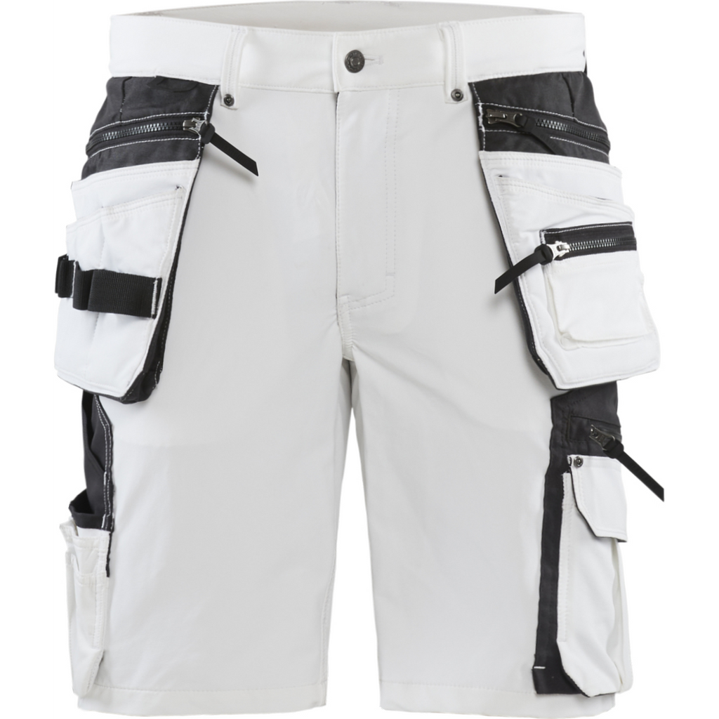 Blaklader 4-Way Stretch Painter Shorts, White/Dark Grey