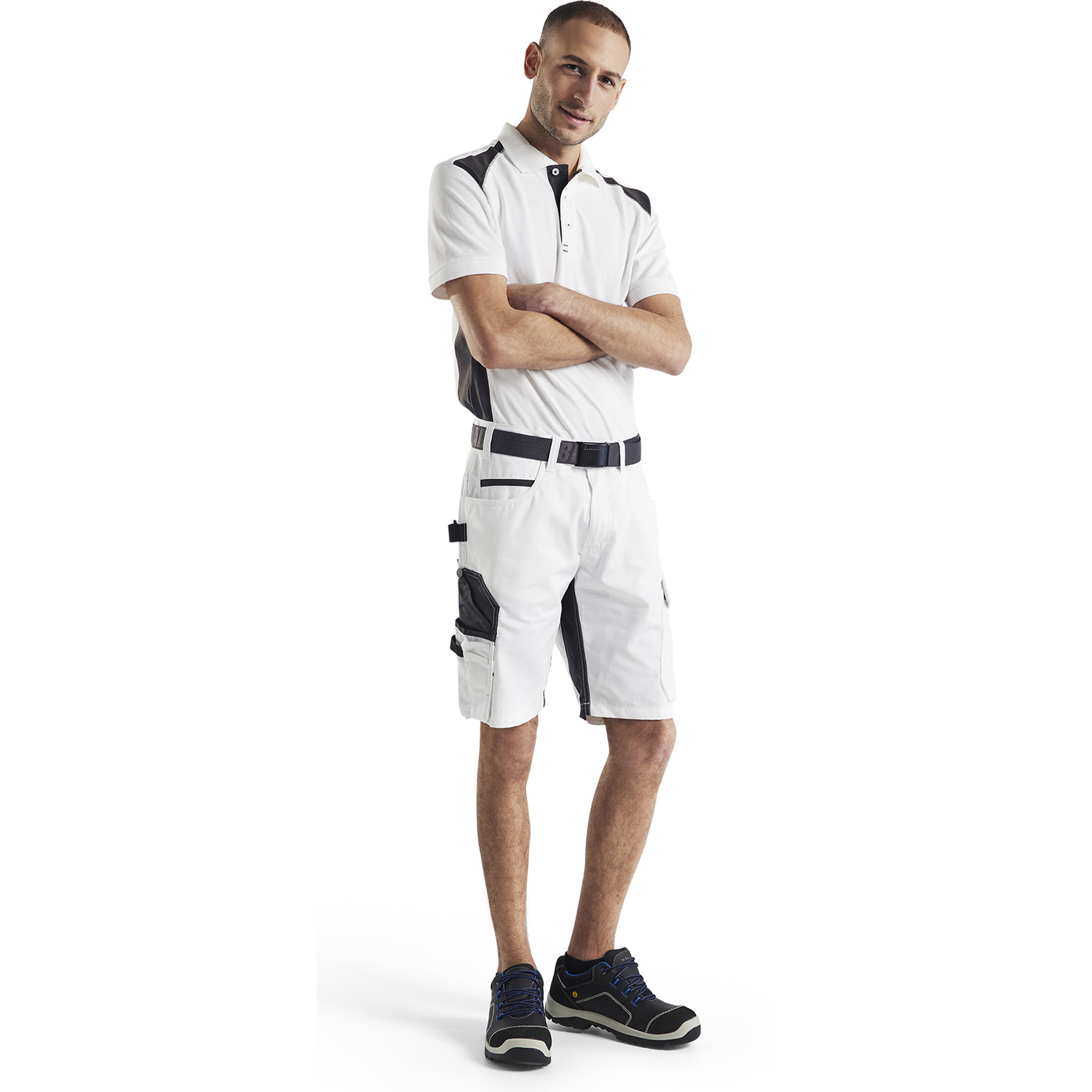 Blaklader Stretch Painter Shorts, White/Dark Grey (5)