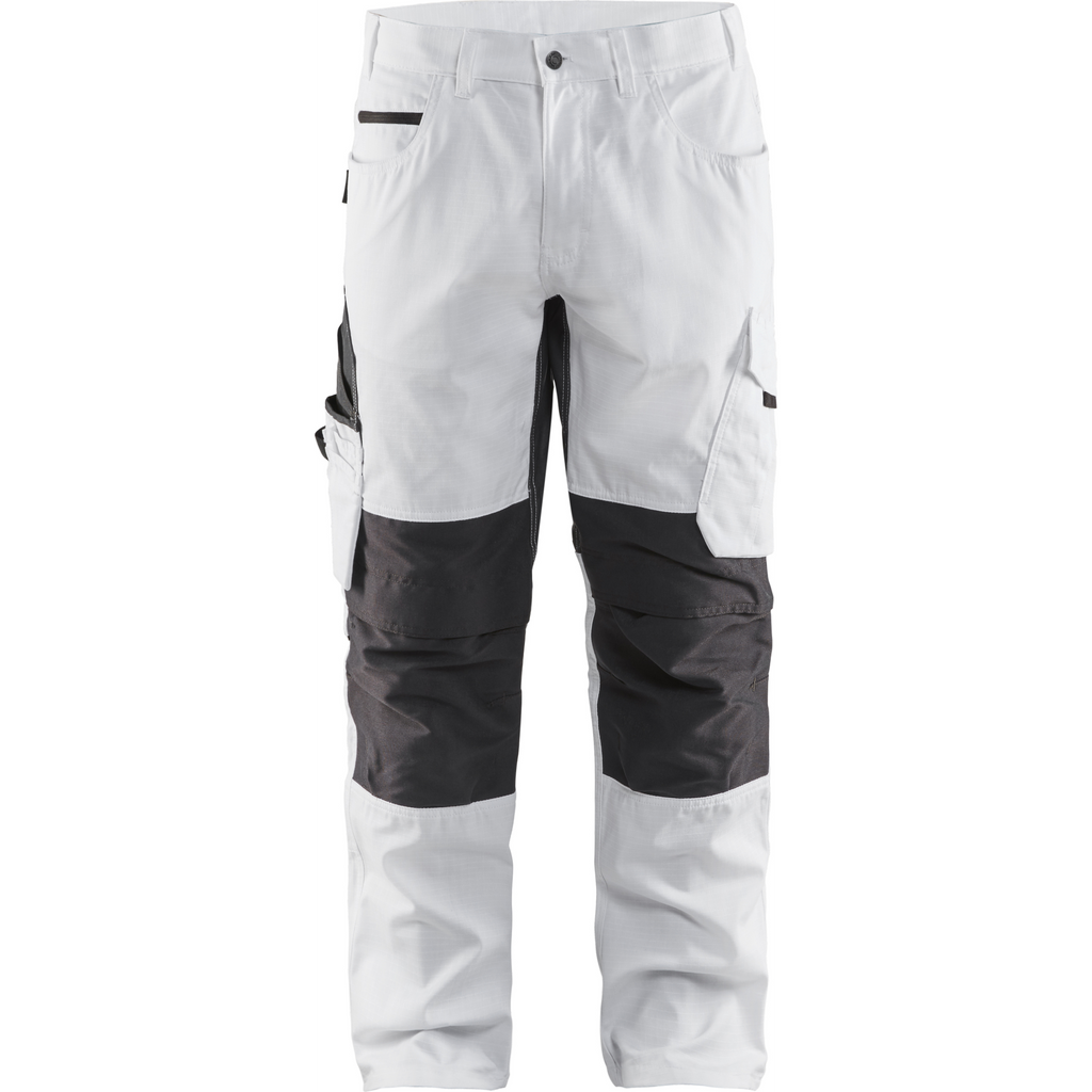 Blaklader Stretch Painters Trousers, White/Dark Grey