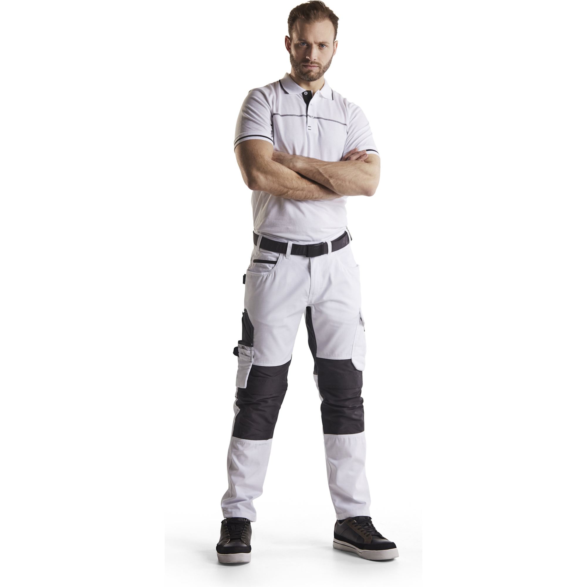 Blaklader Stretch Painters Trousers, White/Dark Grey (5)