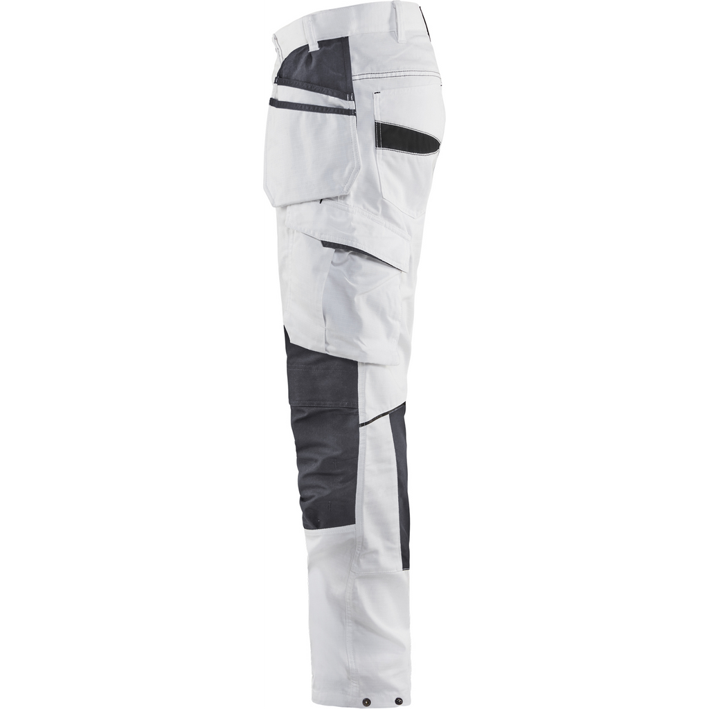 Blaklader Stretch Painters Trousers, White/Dark Grey (3)