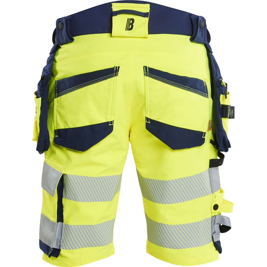 Blaklader High Vis 4-Way Stretch Shorts, Yellow/Navy Blue (4)