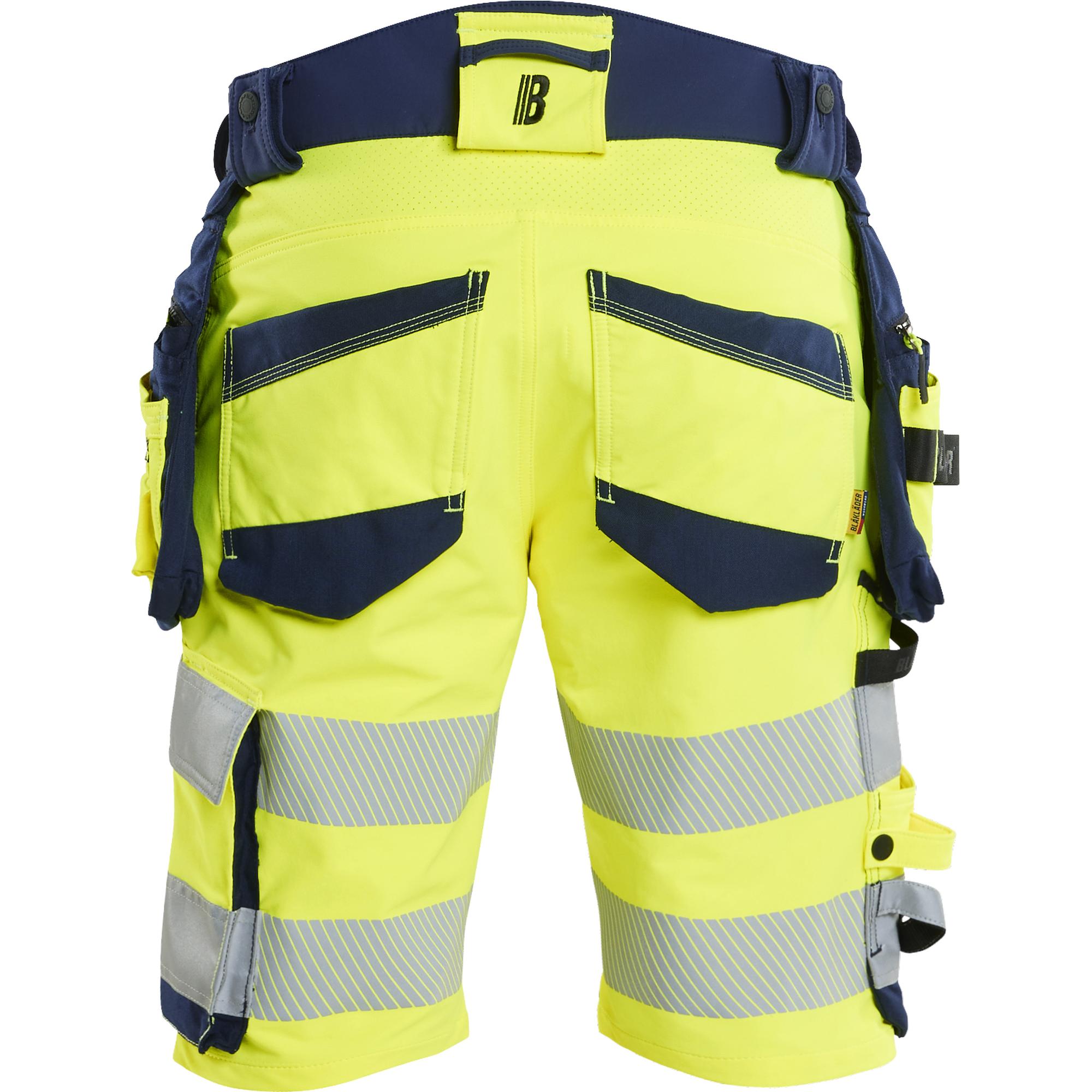 Blaklader High Vis 4-Way Stretch Shorts, Yellow/Navy Blue (4)