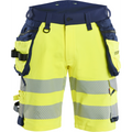 Blaklader High Vis 4-Way Stretch Shorts, Yellow/Navy Blue