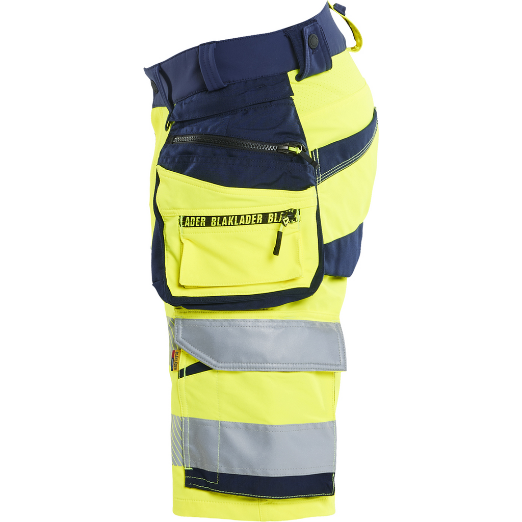 Blaklader High Vis 4-Way Stretch Shorts, Yellow/Navy Blue (3)