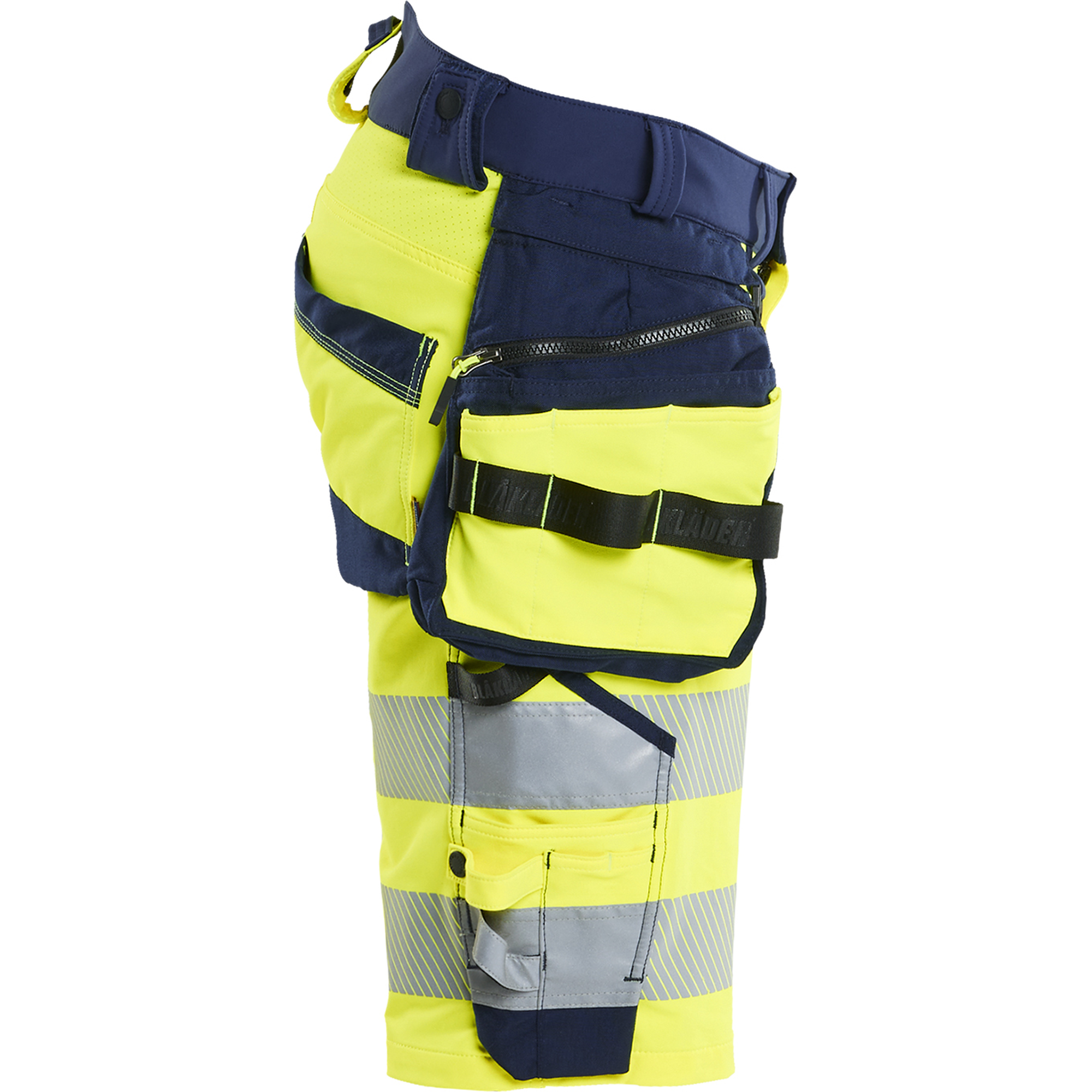 Blaklader High Vis 4-Way Stretch Shorts, Yellow/Navy Blue (2)