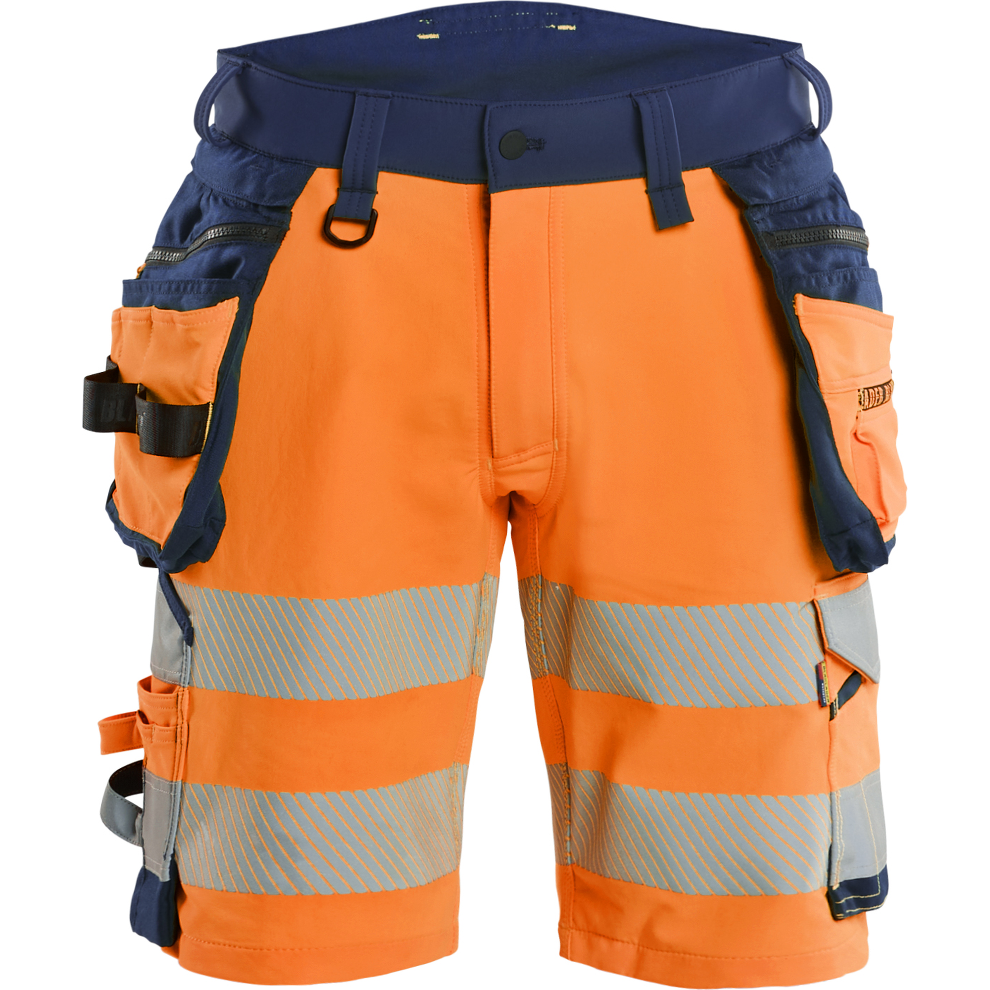 Blaklader High Vis 4-Way Stretch Shorts, Orange/Navy