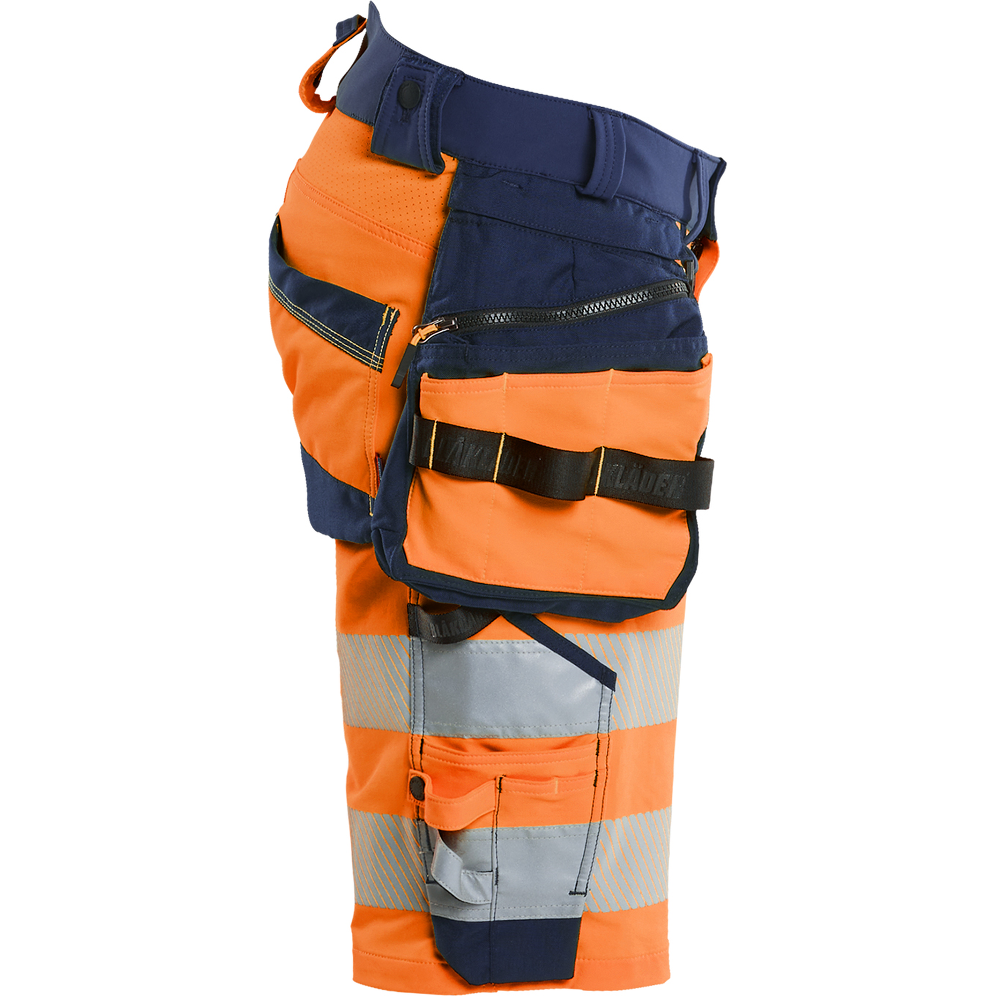Blaklader High Vis 4-Way Stretch Shorts, Orange/Navy (2)