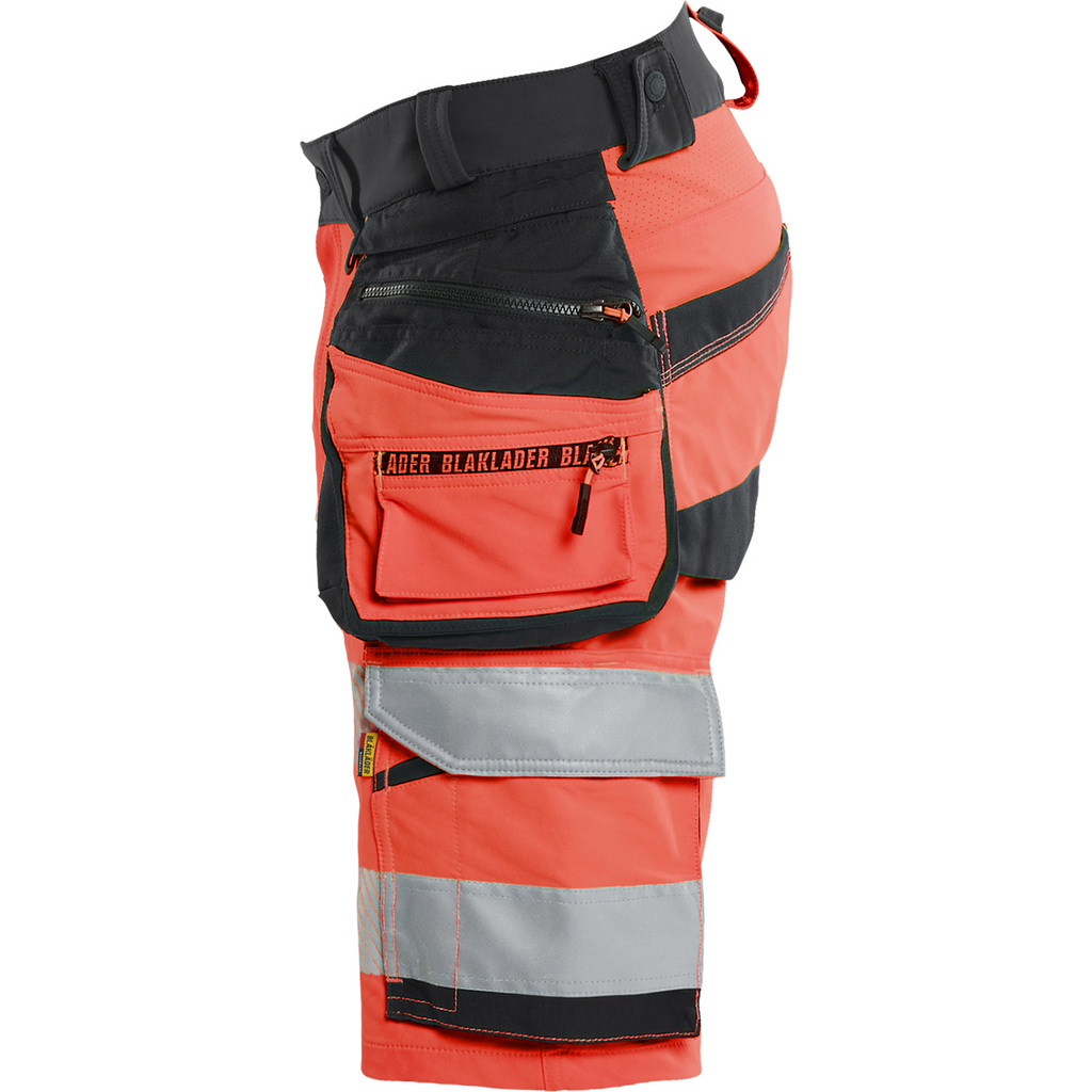 Blaklader High Vis 4-Way Stretch Shorts, Red/Black (3)
