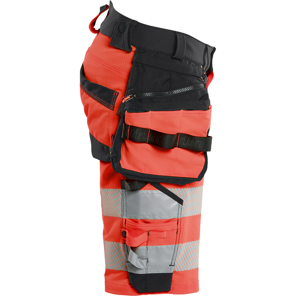 Blaklader High Vis 4-Way Stretch Shorts, Red/Black (2)
