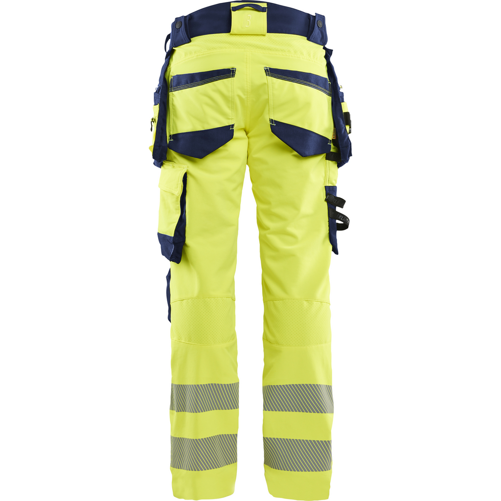 Blaklader High Vis 4-Way Stretch Trousers, Yellow/Navy Blue (4)