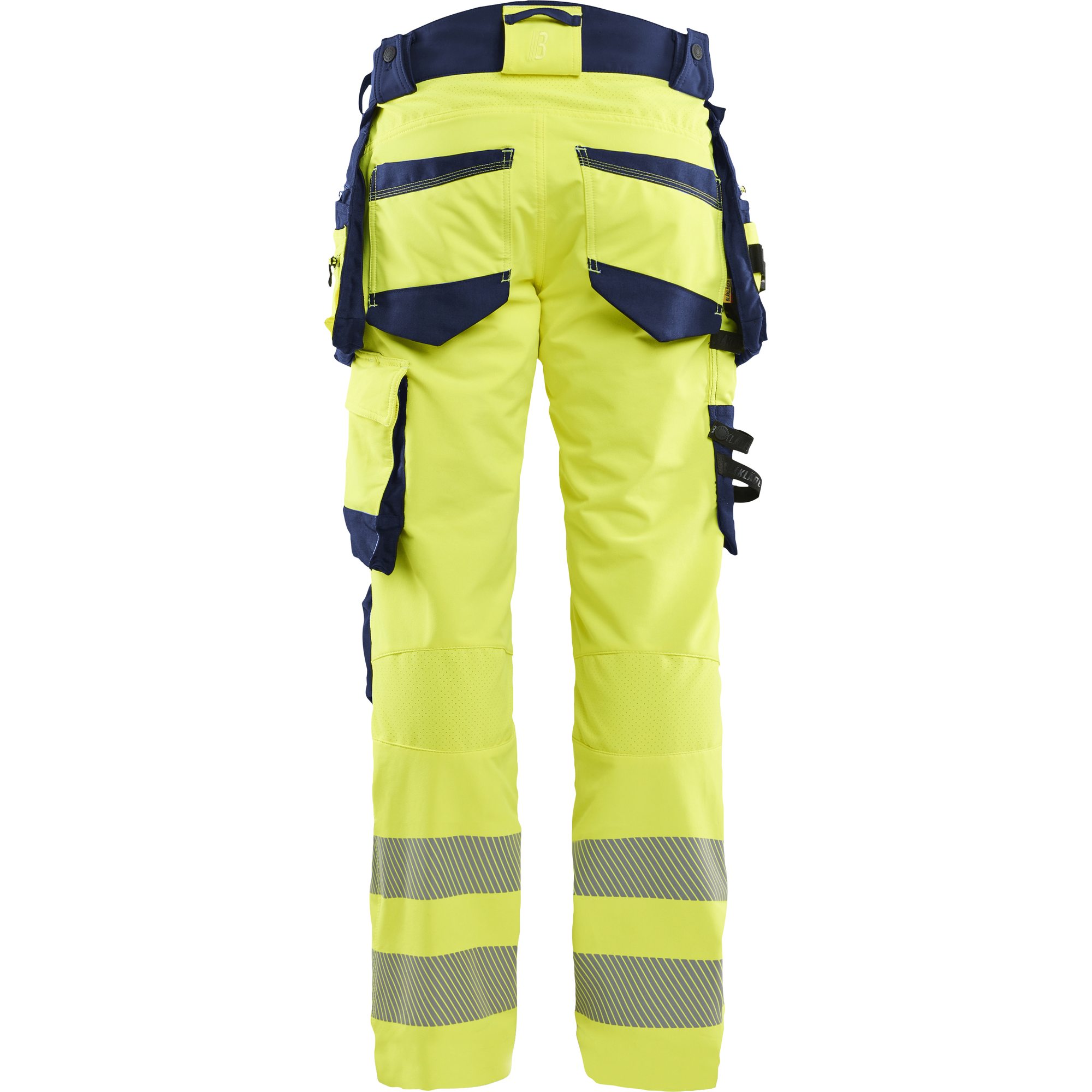 Blaklader High Vis 4-Way Stretch Trousers, Yellow/Navy Blue (4)