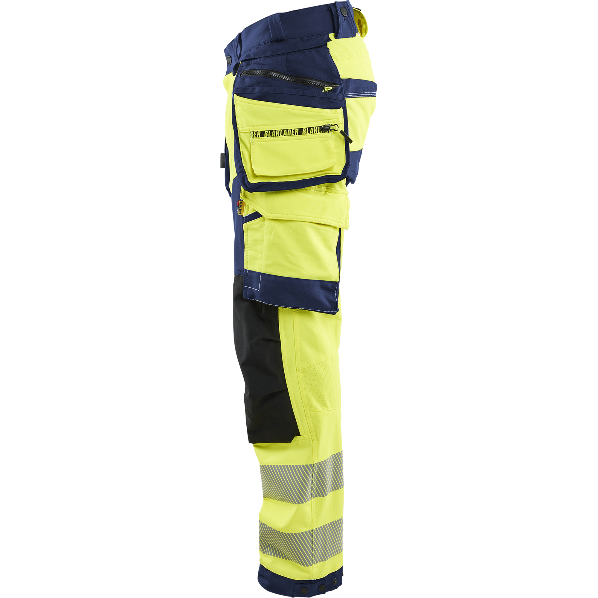 Blaklader High Vis 4-Way Stretch Trousers, Yellow/Navy Blue (3)