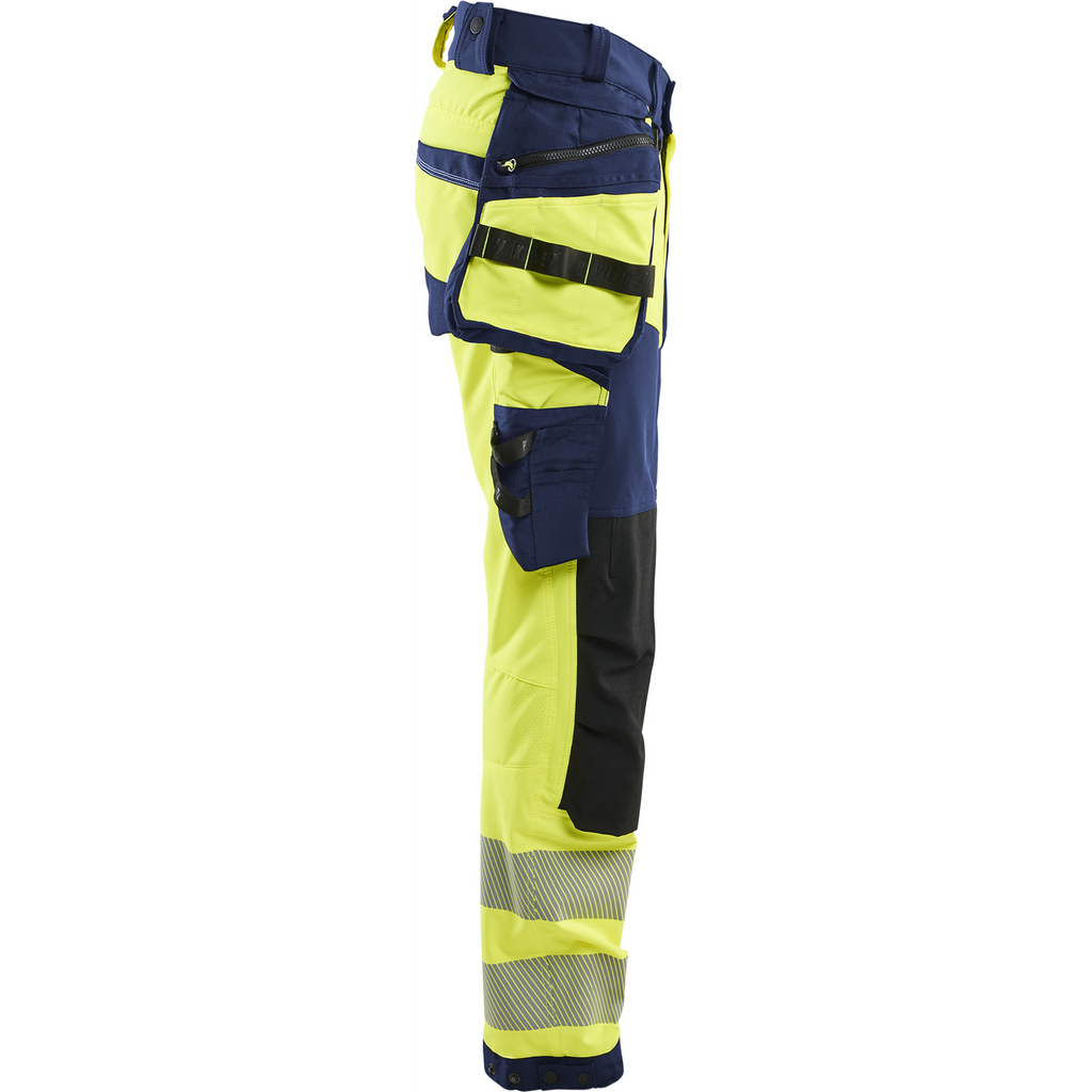 Blaklader High Vis 4-Way Stretch Trousers, Yellow/Navy Blue (2)