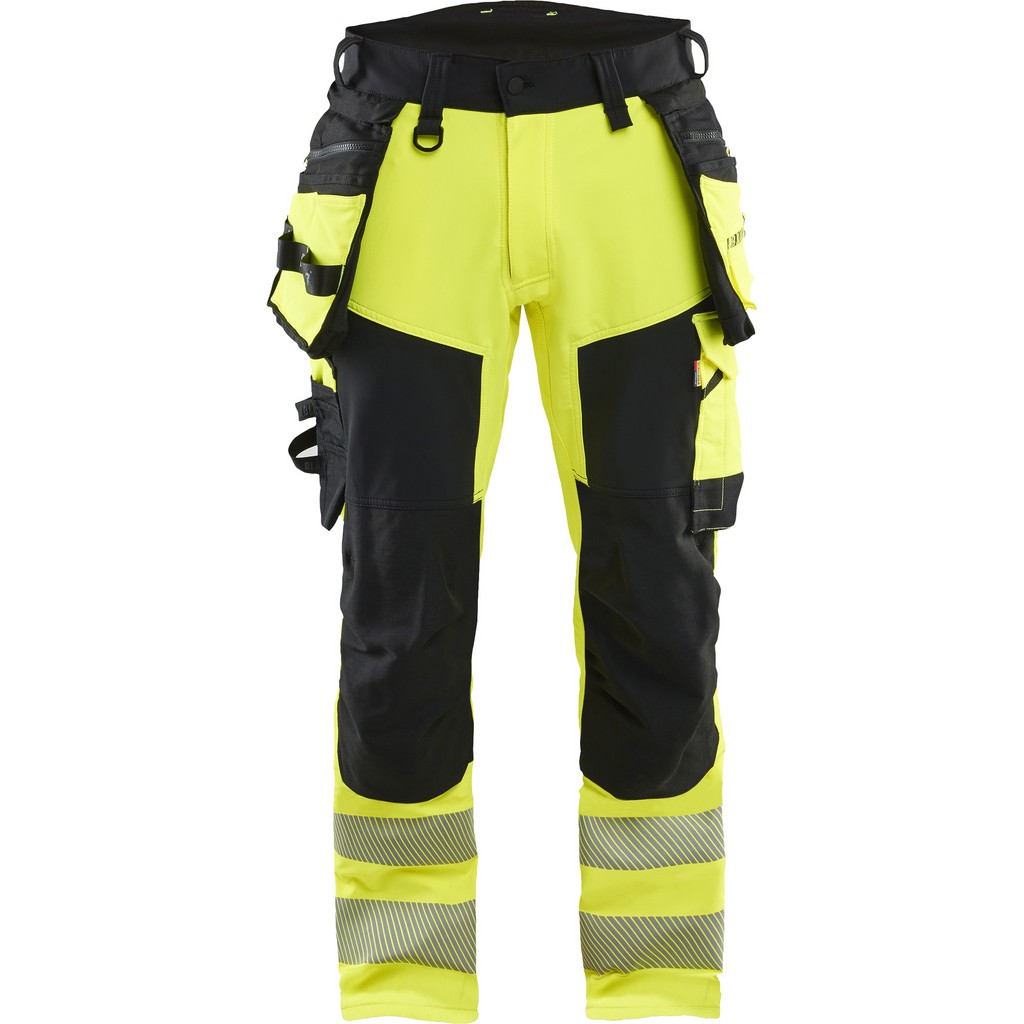 Blaklader High Vis 4-Way Stretch Trousers, Yellow/Black