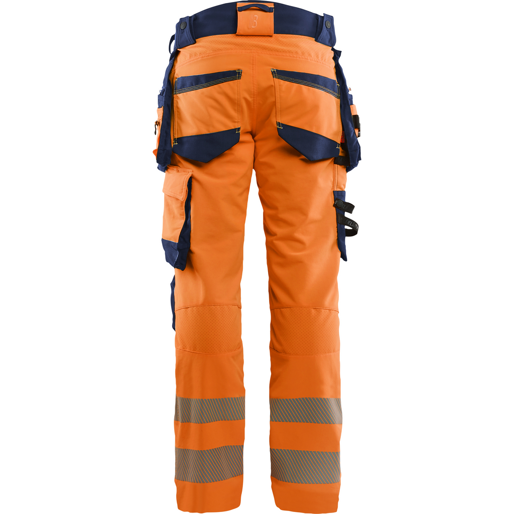 Blaklader High Vis 4-Way Stretch Trousers, Orange/Navy Blue (4)