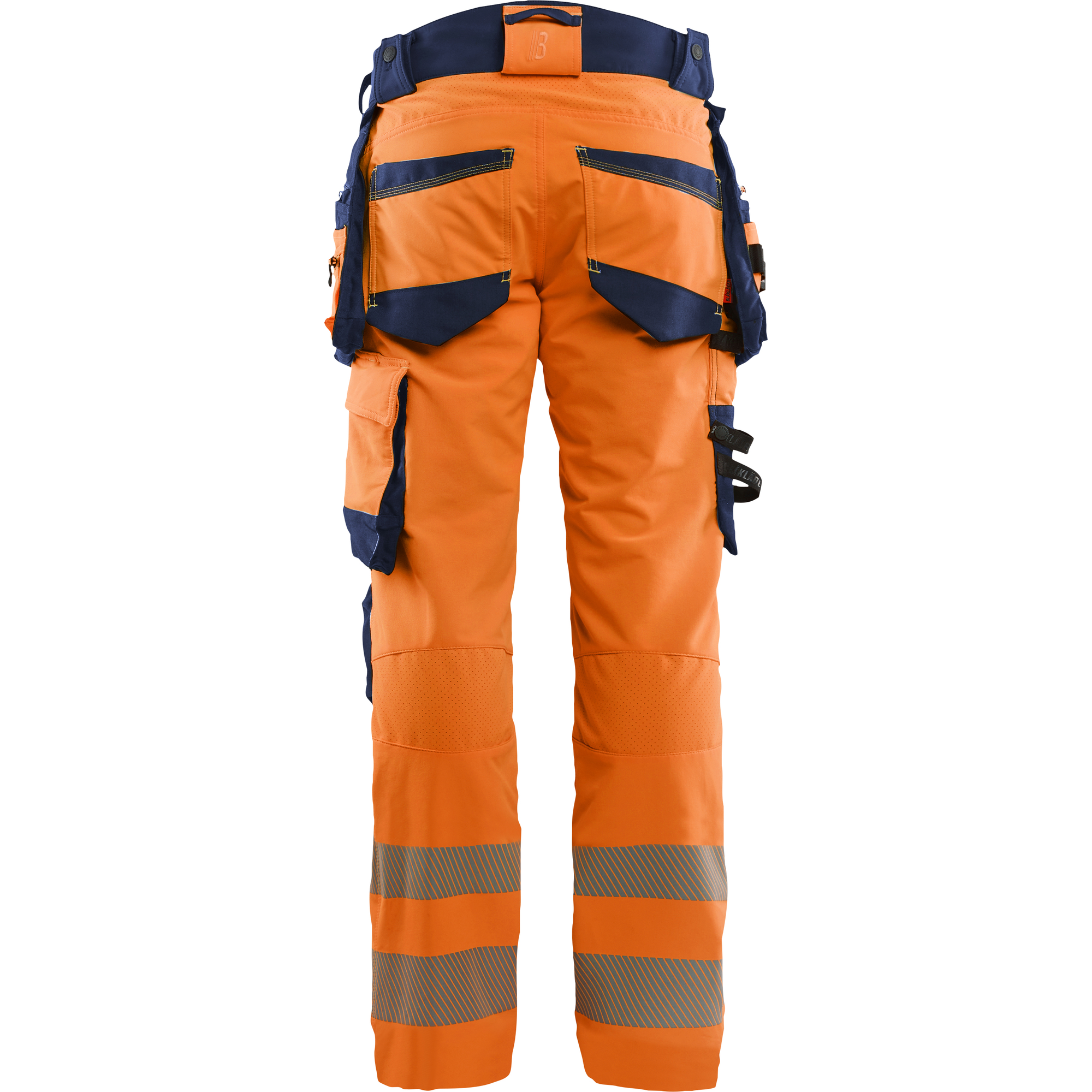 Blaklader High Vis 4-Way Stretch Trousers, Orange/Navy Blue (4)
