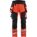 Blaklader High Vis 4-Way Stretch Trousers, Red/Black
