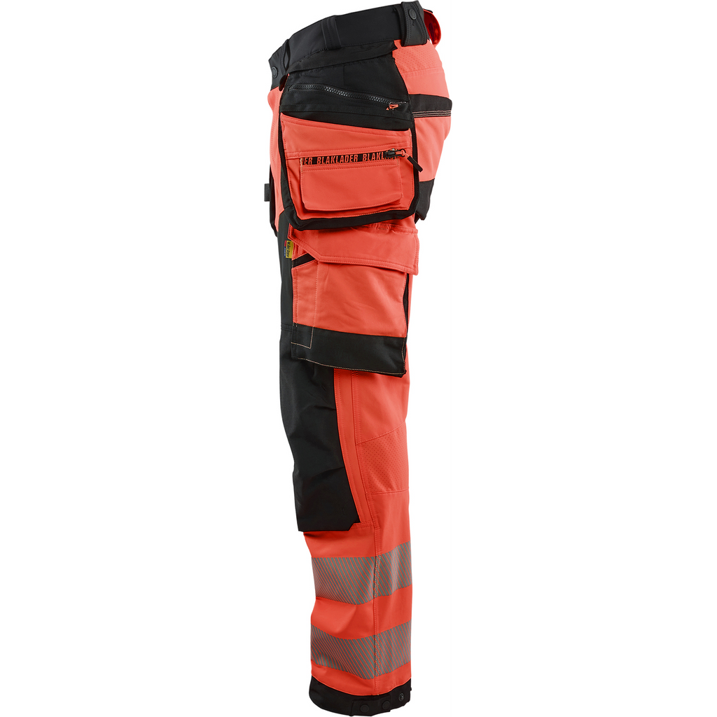 Blaklader High Vis 4-Way Stretch Trousers, Red/Black (3)