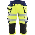 Blaklader High Vis 4-Way Stretch Pirate Trousers, Yellow/Navy Blue