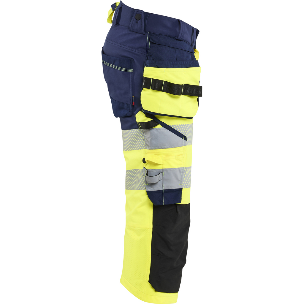Blaklader High Vis 4-Way Stretch Pirate Trousers, Yellow/Navy Blue (2)