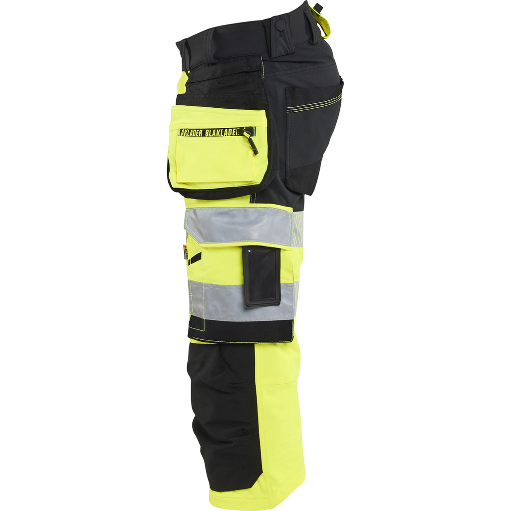 Blaklader High Vis 4-Way Stretch Pirate Trousers, Yellow/Black (3)