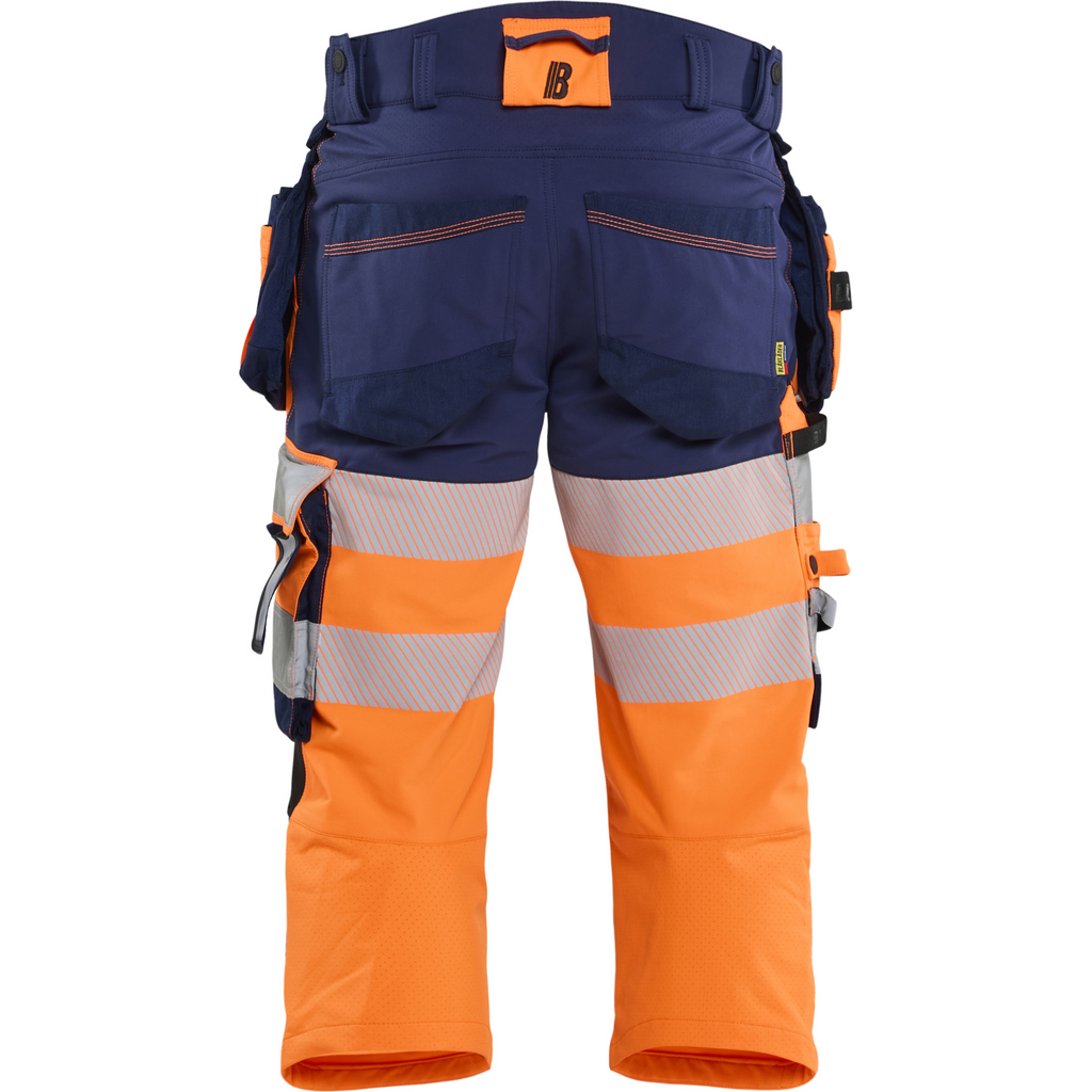 Blaklader High Vis 4-Way Stretch Pirate Trousers, Orange/Navy Blue (4)