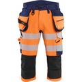 Blaklader High Vis 4-Way Stretch Pirate Trousers, Orange/Navy Blue