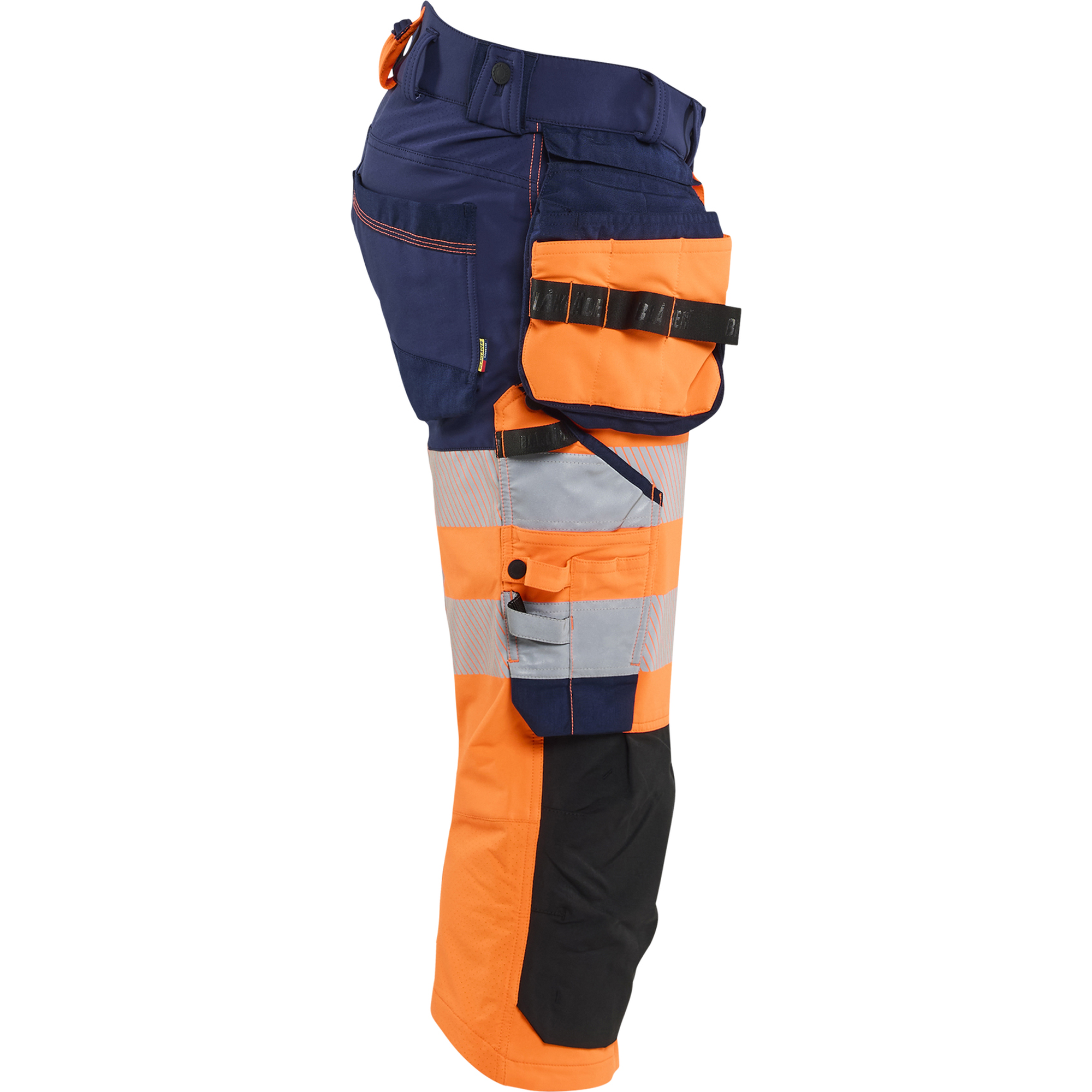 Blaklader High Vis 4-Way Stretch Pirate Trousers, Orange/Navy Blue (2)