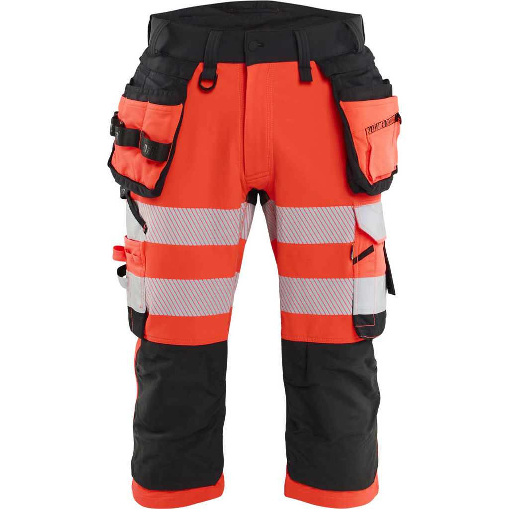 Blaklader High Vis 4-Way Stretch Pirate Trousers, Red/Black