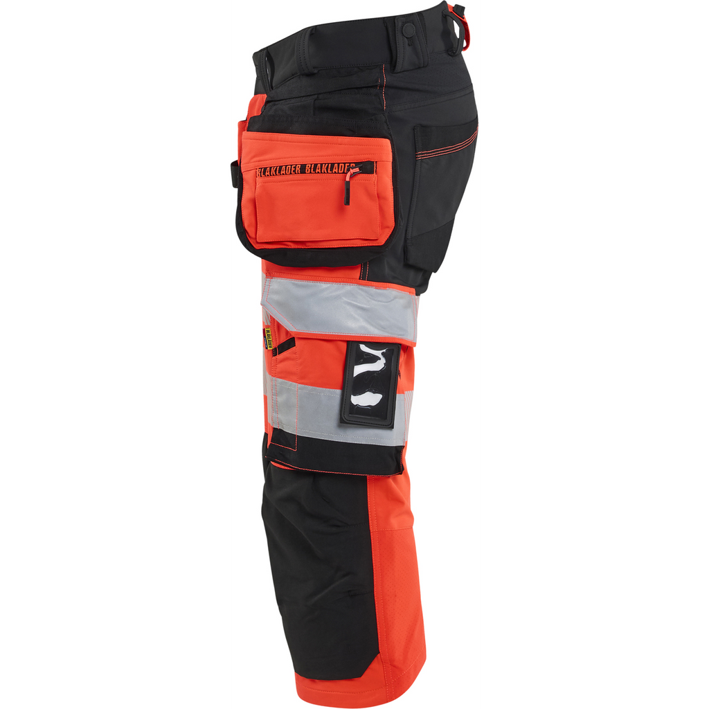 Blaklader High Vis 4-Way Stretch Pirate Trousers, Red/Black (3)