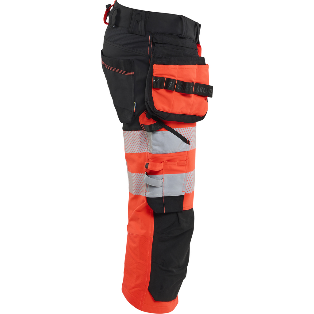Blaklader High Vis 4-Way Stretch Pirate Trousers, Red/Black (2)