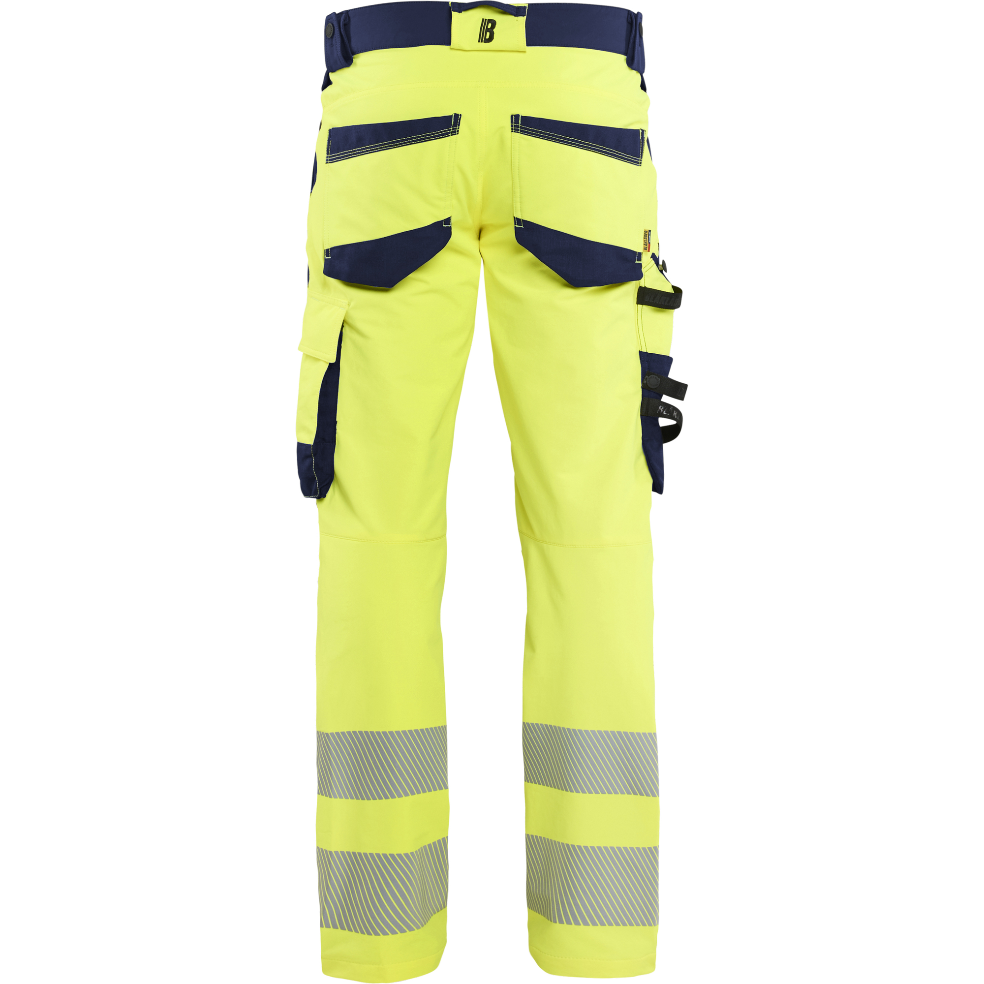 Blaklader Hi-Vis Work Trousers 4-Way Stretch, Hi-Vis Yellow/Navy Blue (4)