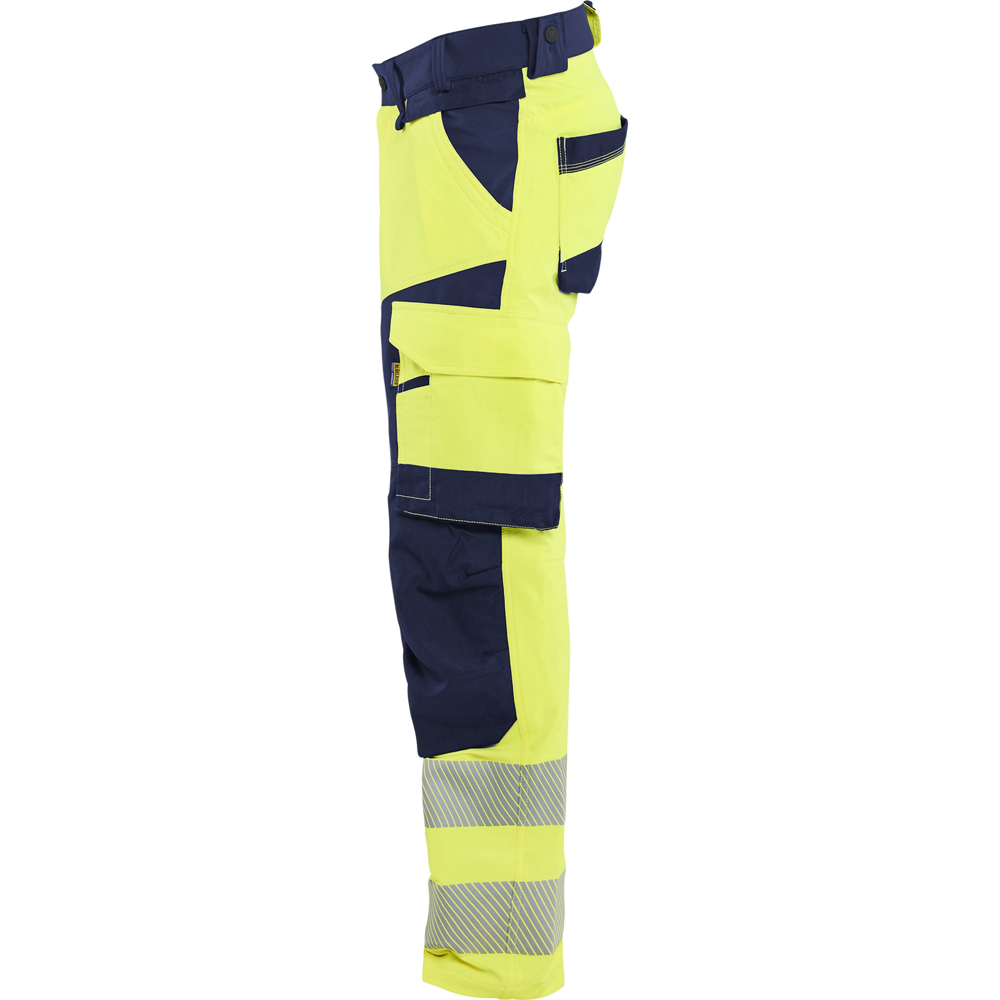 Blaklader Hi-Vis Work Trousers 4-Way Stretch, Hi-Vis Yellow/Navy Blue (3)