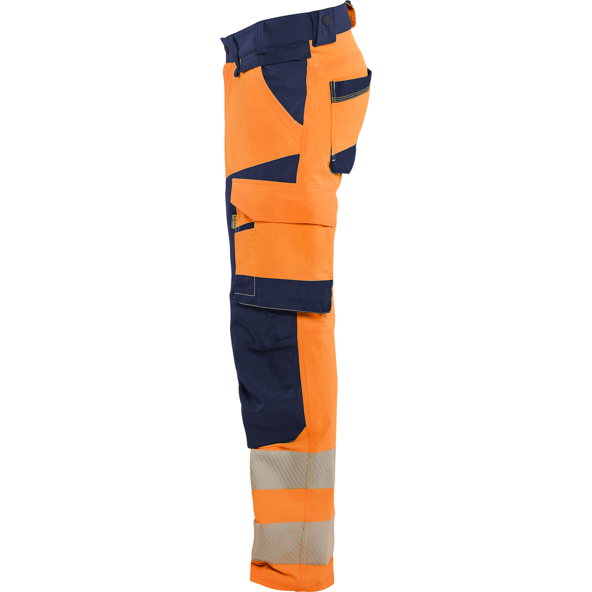 Blaklader Hi-Vis Work Trousers 4-Way Stretch, Hi-Vis Orange/Navy Blue (3)