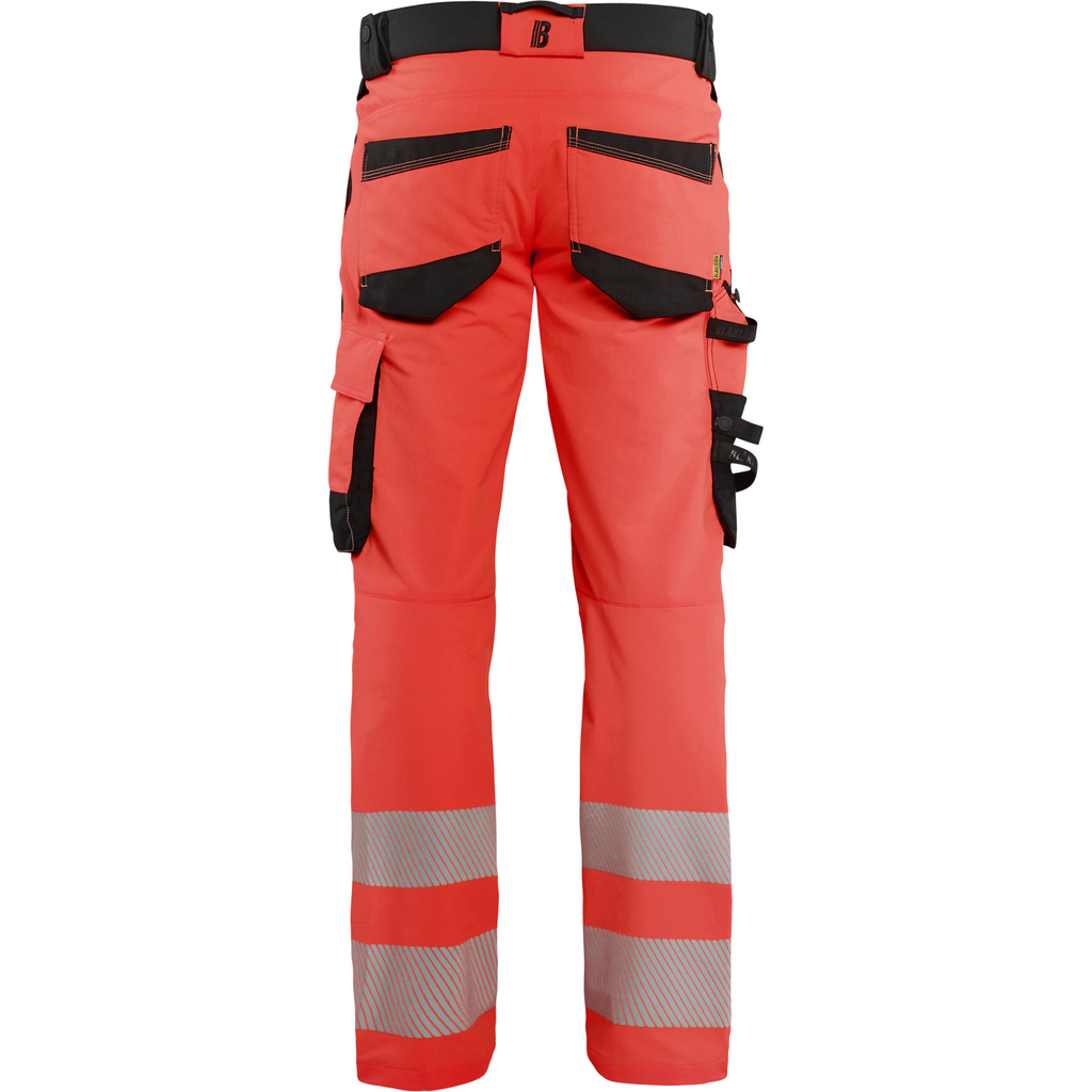 Blaklader Hi-Vis Work Trousers 4-Way Stretch, Hi-Vis Red/Black (4)