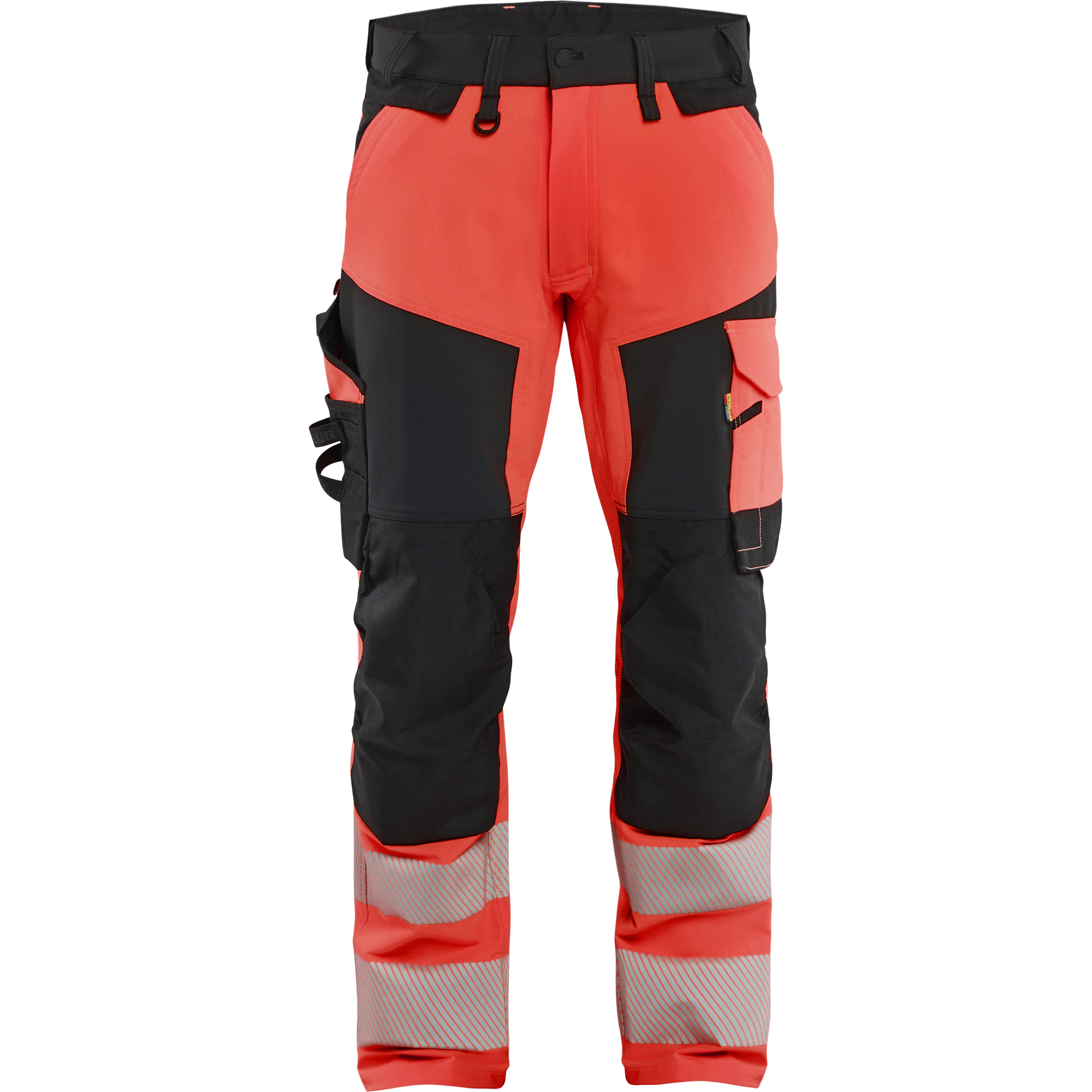 Blaklader Hi-Vis Work Trousers 4-Way Stretch, Hi-Vis Red/Black