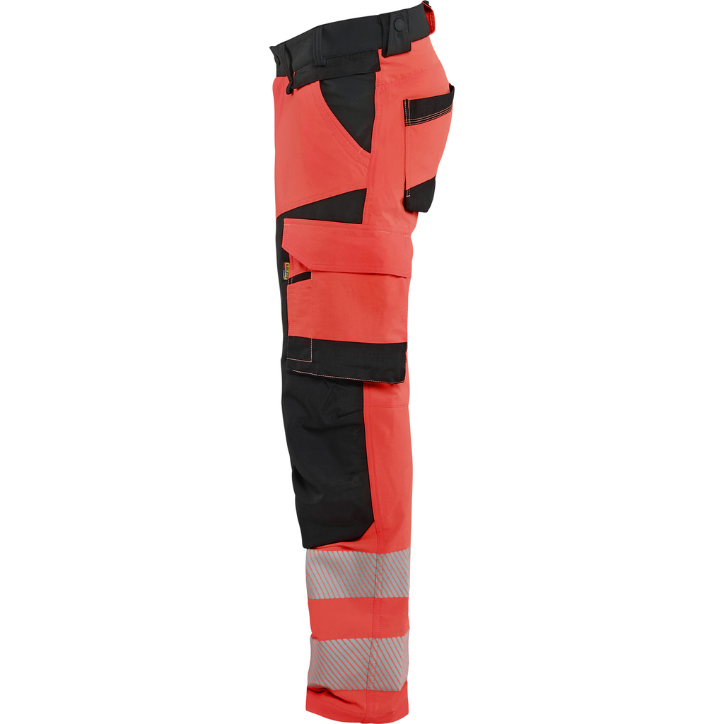 Blaklader Hi-Vis Work Trousers 4-Way Stretch, Hi-Vis Red/Black (3)