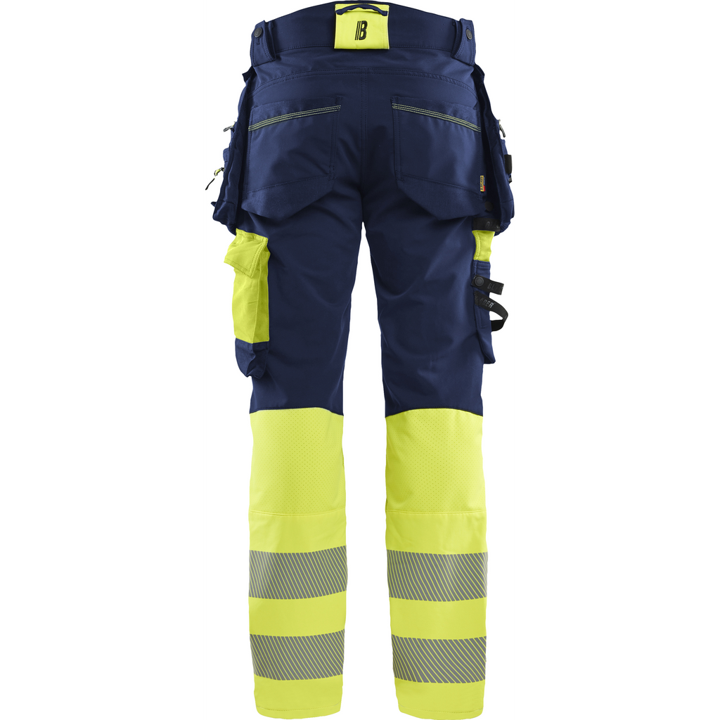 Blaklader High Vis 4-Way Stretch Trousers, Navy/ Yellow (4)