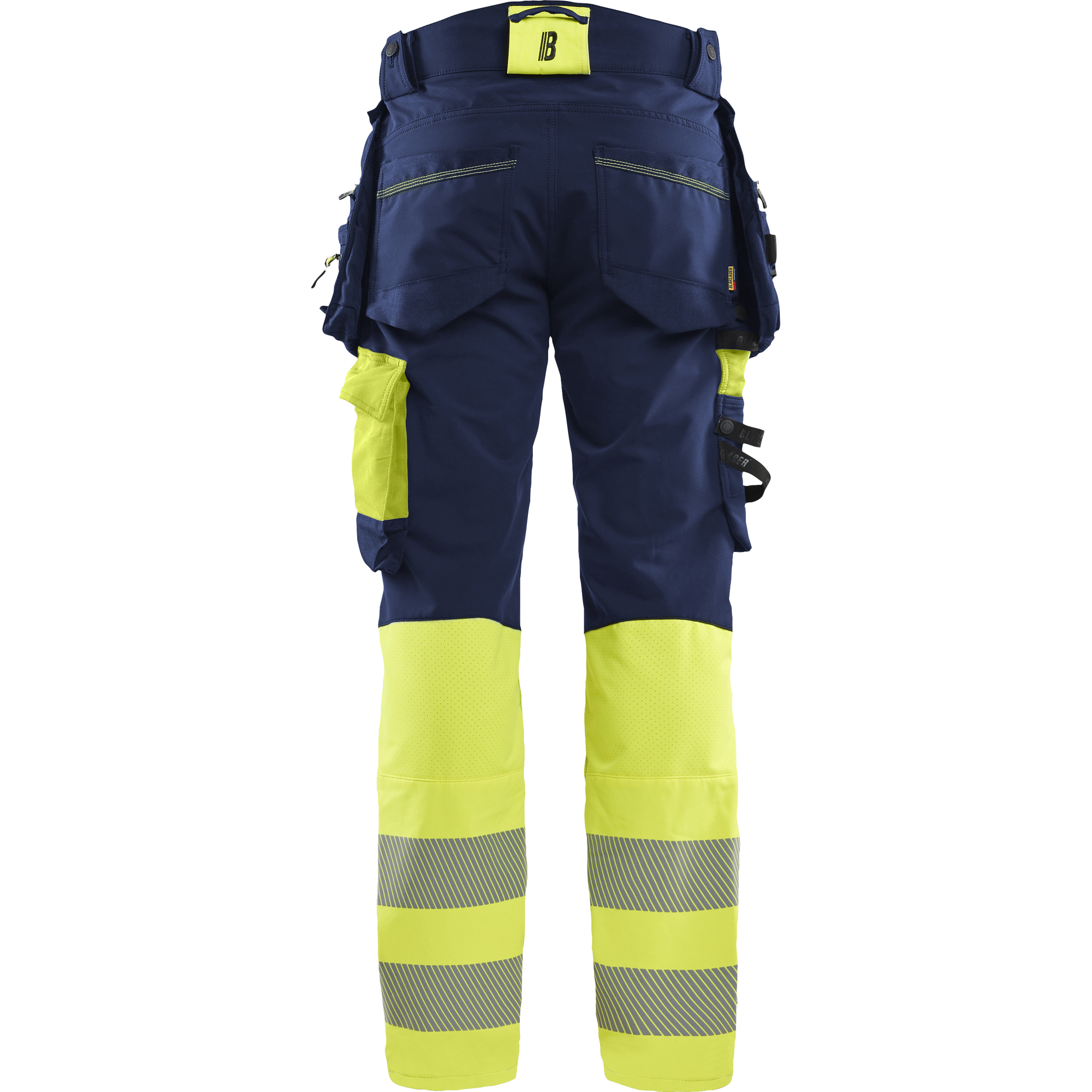 Blaklader High Vis 4-Way Stretch Trousers, Navy/ Yellow (4)