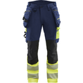 Blaklader High Vis 4-Way Stretch Trousers, Navy/ Yellow