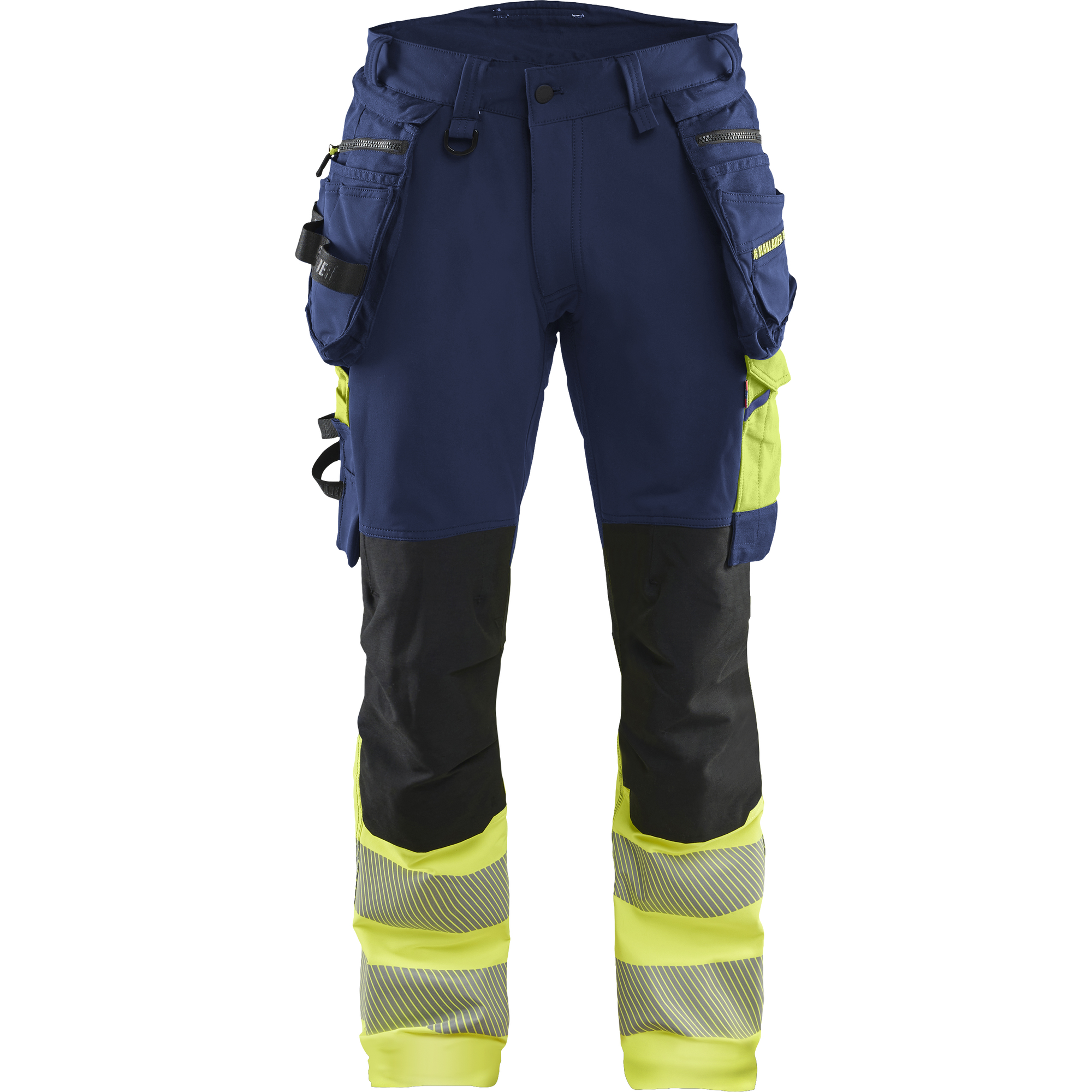 Blaklader High Vis 4-Way Stretch Trousers, Navy/ Yellow
