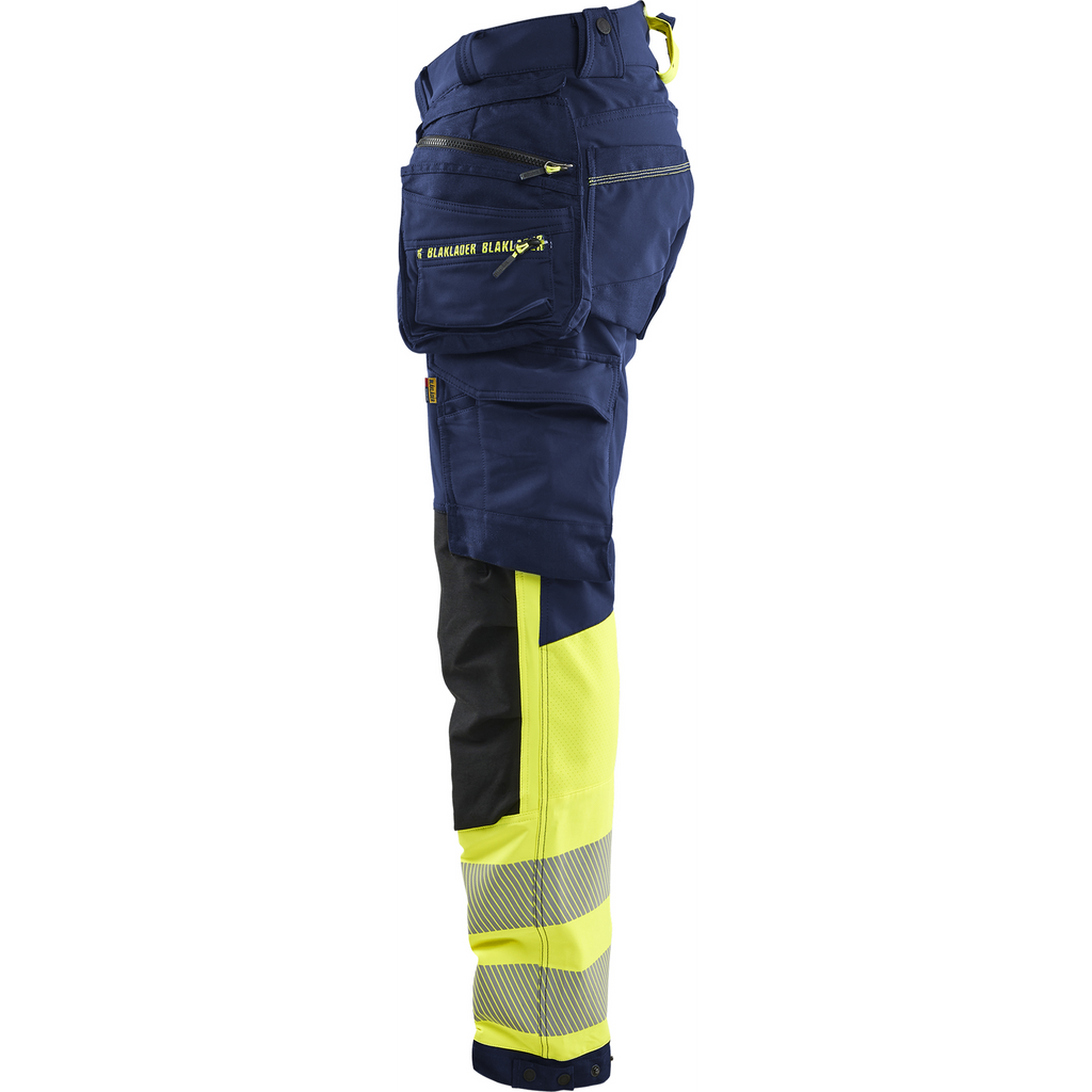 Blaklader High Vis 4-Way Stretch Trousers, Navy/ Yellow (3)