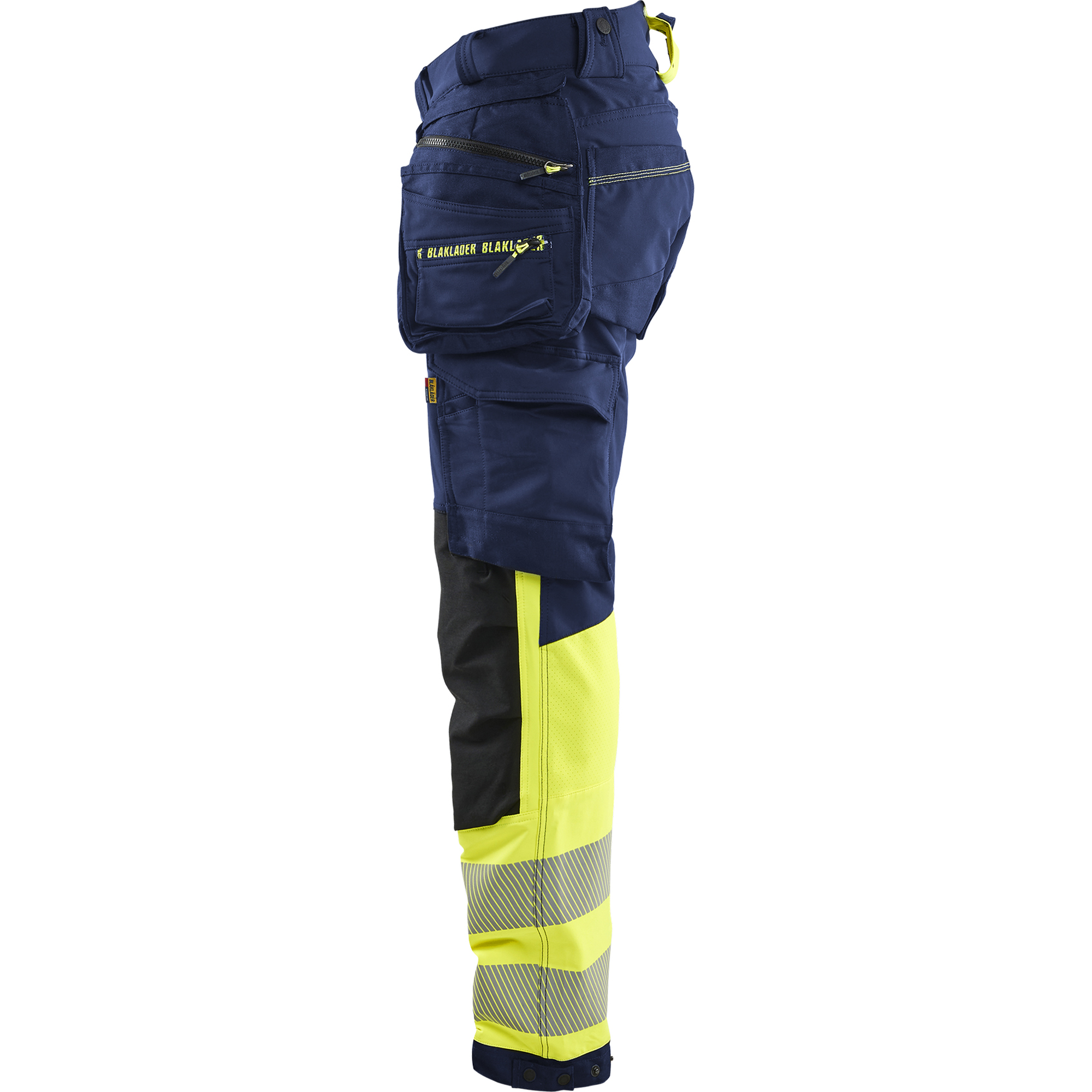 Blaklader High Vis 4-Way Stretch Trousers, Navy/ Yellow (3)