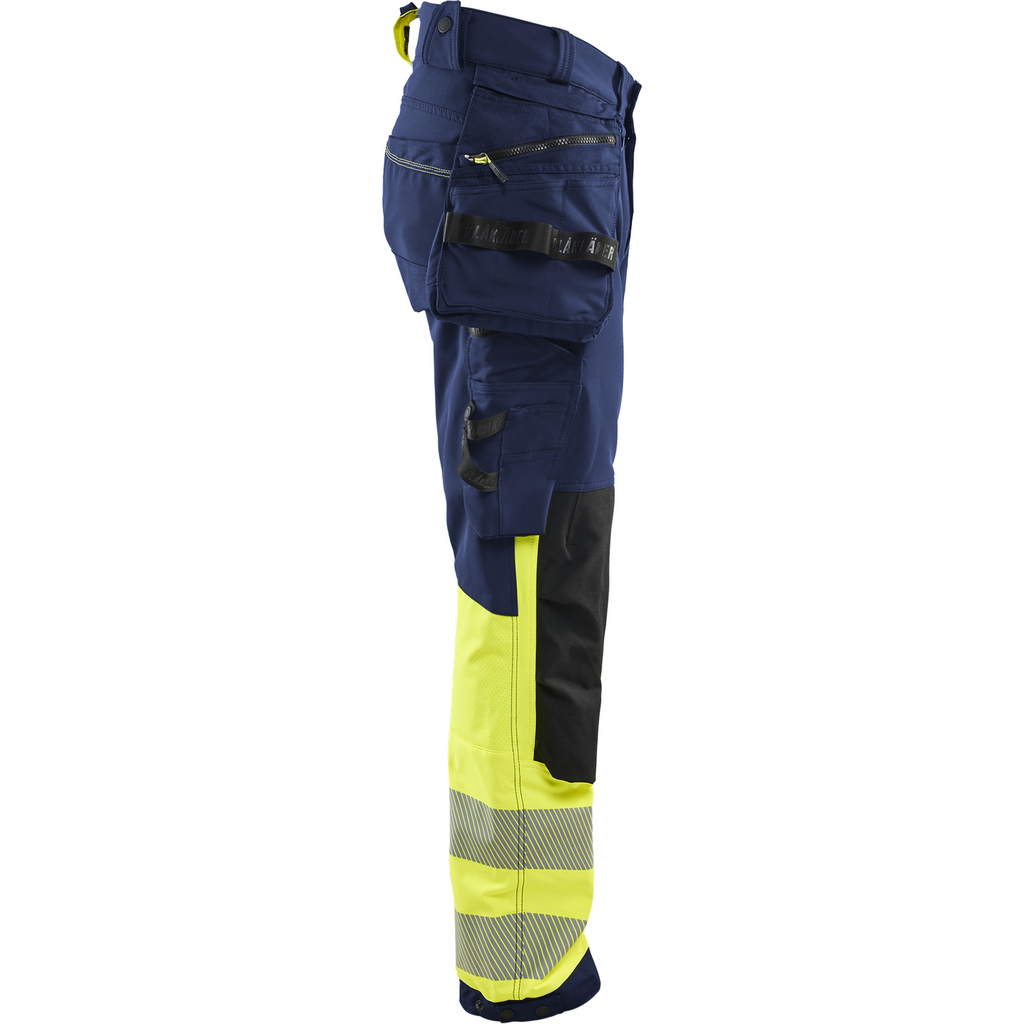 Blaklader High Vis 4-Way Stretch Trousers, Navy/ Yellow (2)